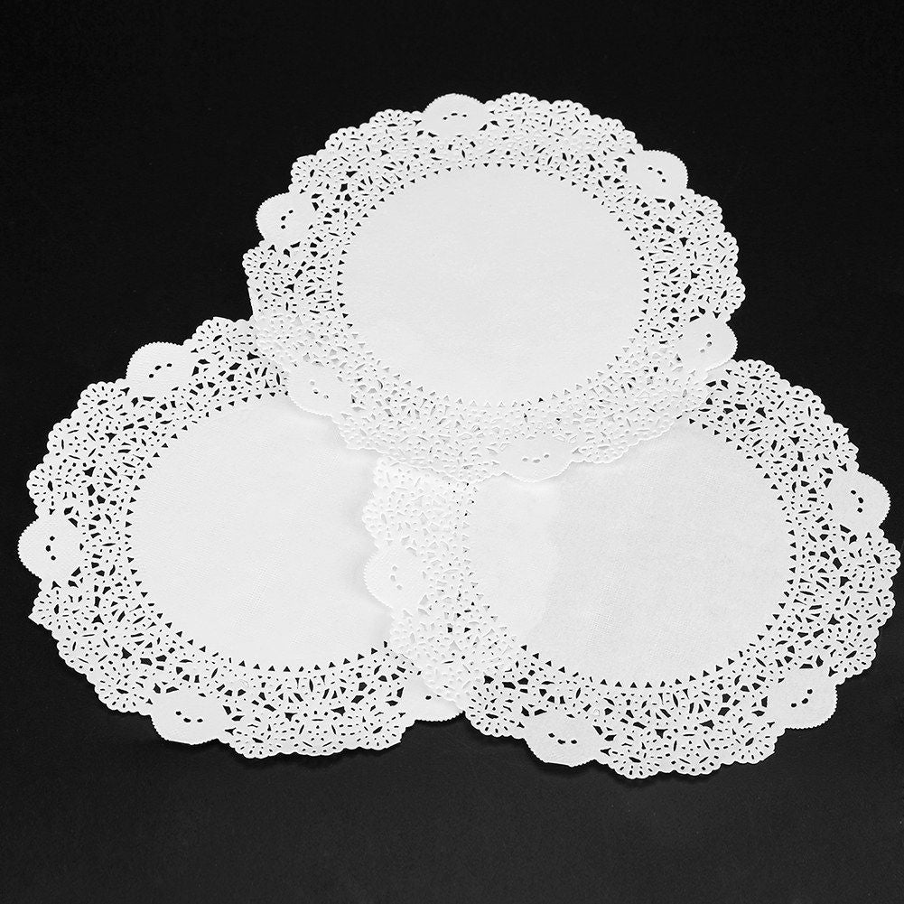 180Pcs Hollowed Decorative Paper Doilies Cake Mat Crafts Wedding Party Decoration 9.5 Inch
