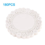 180Pcs Hollowed Decorative Paper Doilies Cake Mat Crafts Wedding Party Decoration 9.5 Inch