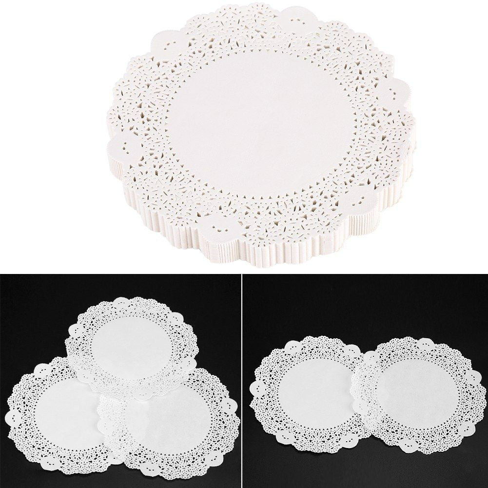 180Pcs Hollowed Decorative Paper Doilies Cake Mat Crafts Wedding Party Decoration 9.5 Inch