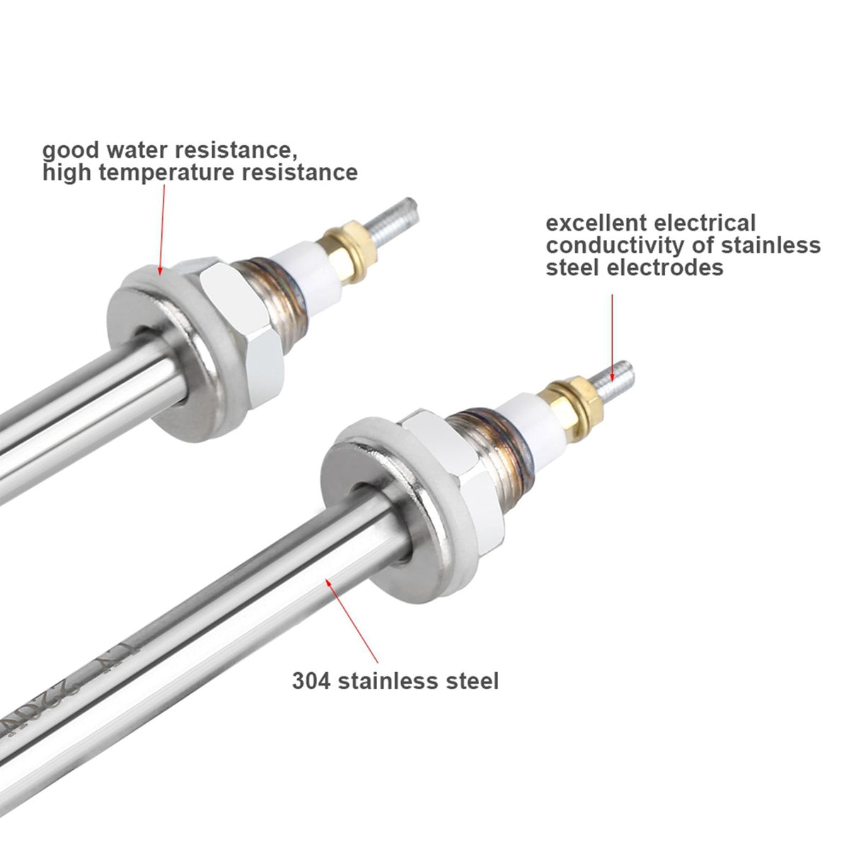 220V 2KW Stainless Steel Immersion Water Heater Electric Tube Heating Element