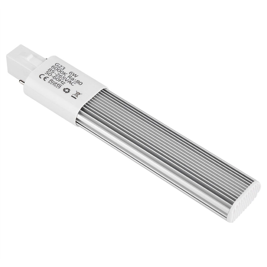 6W 2‑Pin LED Compact Lamp Horizontal Recessed Tube Light Bulb Lighting Fixtures G23 Cool White
