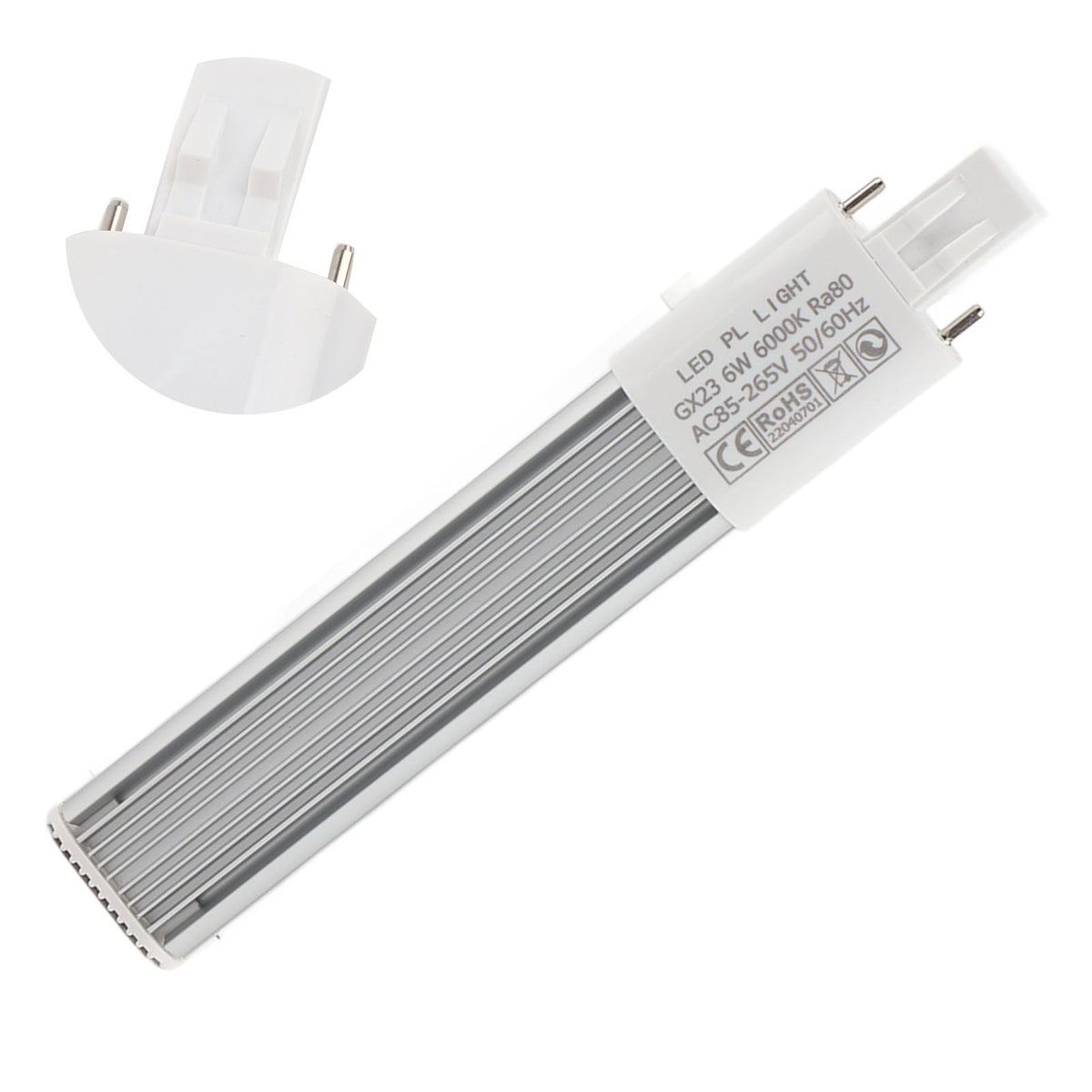 6W 2-Pin LED Compact Lamp Horizontal Recessed Tube Light Bulb Lighting Fixtures GX23 Cool White