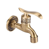 Antique Style Brass Washing Machine Faucet Wall Mount Laundry Cold Water Tap Bathroom Use - Top-Down View