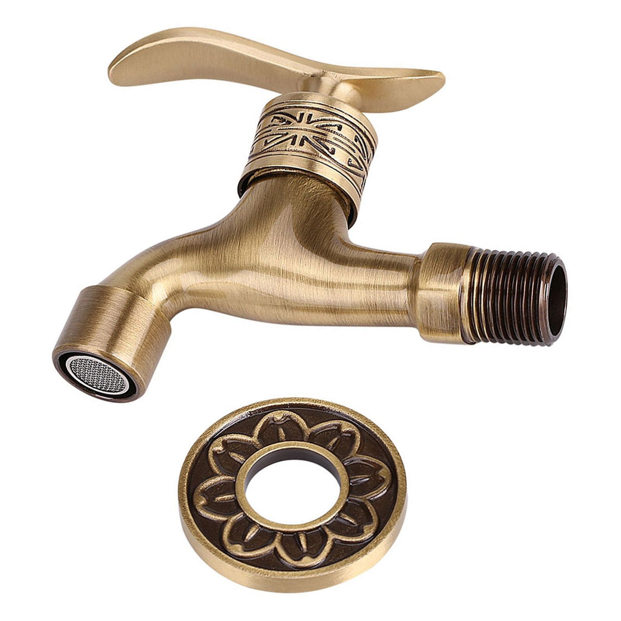 Antique Style Brass Washing Machine Faucet Wall Mount Laundry Cold Water Tap Bathroom Use
