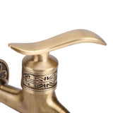 Antique Style Brass Washing Machine Faucet Wall Mount Laundry Cold Water Tap Bathroom Use