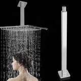 Stainless Steel Wall Mounted Shower Extension Arm Stretching Rain Showering Head - Top-Down View