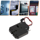 DC 12V 2A Electromagnetic Electric Control Cabinet Drawer Lockers Lock Latch Carbon Steel Black - Extra Image