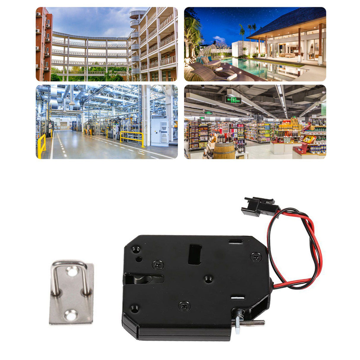 DC 12V 2A Electromagnetic Electric Control Cabinet Drawer Lockers Lock Latch Carbon Steel Black