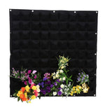81 Pockets Vertical Felt Garden Plant Growing Container Bags Wall Hanging Planter (Black)