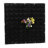 81 Pockets Vertical Felt Garden Plant Growing Container Bags Wall Hanging Planter (Black)