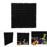 81 Pockets Vertical Felt Garden Plant Growing Container Bags Wall Hanging Planter (Black) - Close-Up Angle