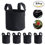 Black Plants Growing Bag Vegetable Flower Aeration Planting Pot Container (2 Gallon 18 x 20cm)