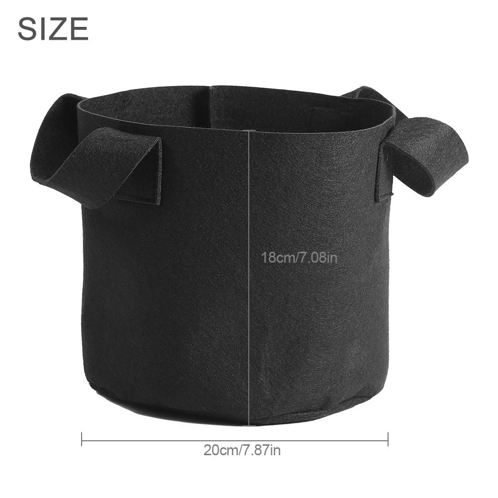 Black Plants Growing Bag Vegetable Flower Aeration Planting Pot Container (2 Gallon 18 x 20cm)