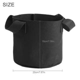 Black Plants Growing Bag Vegetable Flower Aeration Planting Pot Container (2 Gallon 18 x 20cm) - Rear View