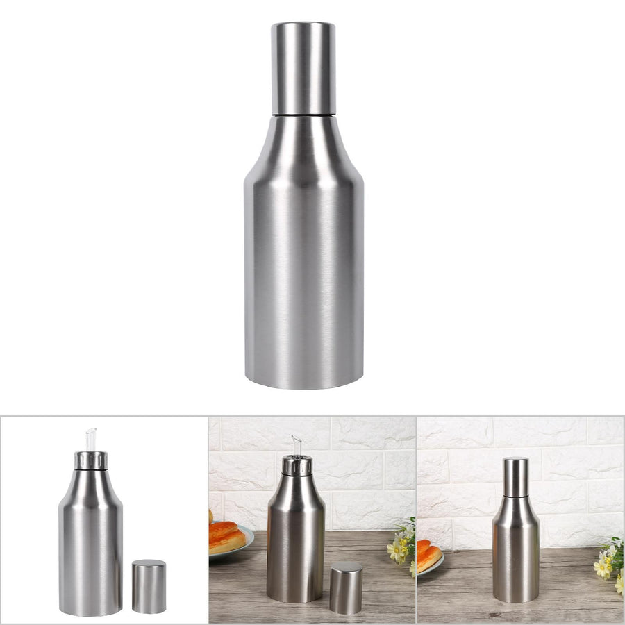 Practical Stainless Steel Oil Pot Can Drizzling Vinegar Dispenser Kitchen Supplies(1000ml)