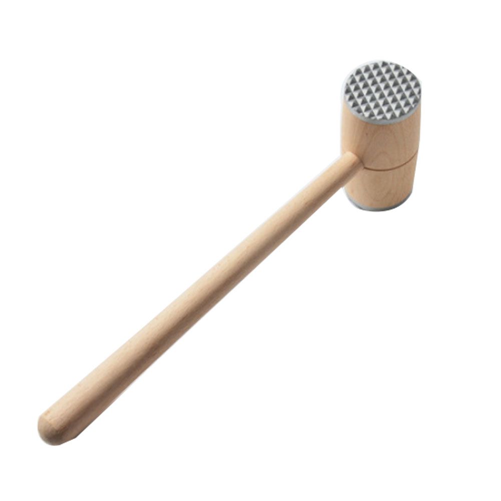 Two Sides Wood Meat Hammer Mallet Pounder for Tenderizing Steak Beef Practical Kitchen Tool