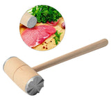 Two Sides Wood Meat Hammer Mallet Pounder for Tenderizing Steak Beef Practical Kitchen Tool