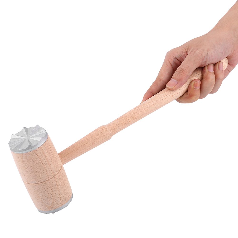 Two Sides Wood Meat Hammer Mallet Pounder for Tenderizing Steak Beef Practical Kitchen Tool