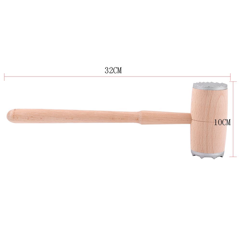 Two Sides Wood Meat Hammer Mallet Pounder for Tenderizing Steak Beef Practical Kitchen Tool