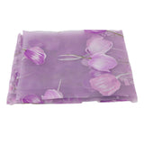 100*200cm Tulips Printing Tulle Curtains Sheer Drape Balcony Window Decoration Purple - Rear View