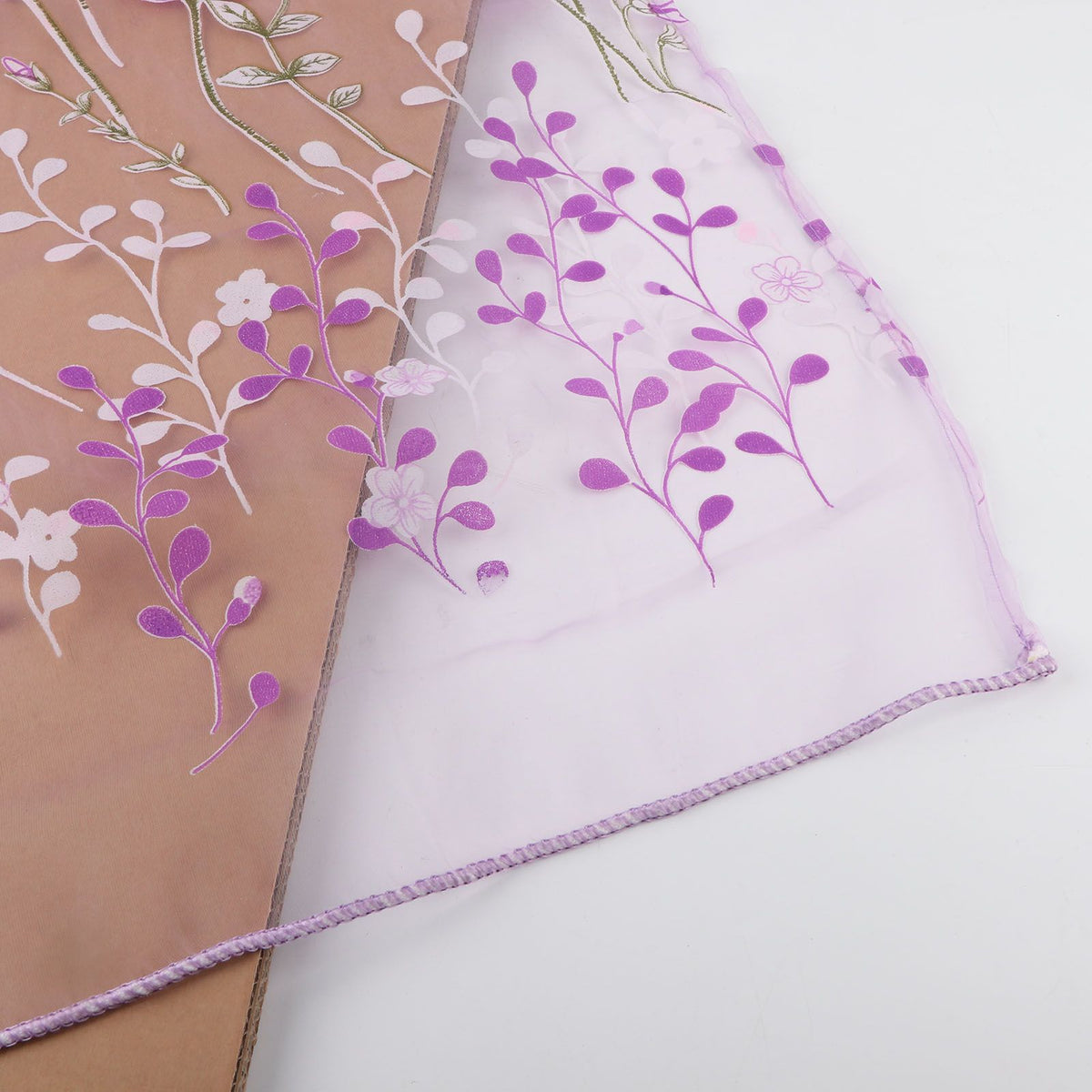 100*200cm Tulips Printing Tulle Curtains Sheer Drape Balcony Window Decoration Purple