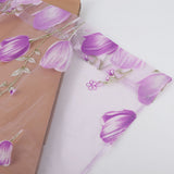 100*200cm Tulips Printing Tulle Curtains Sheer Drape Balcony Window Decoration Purple
