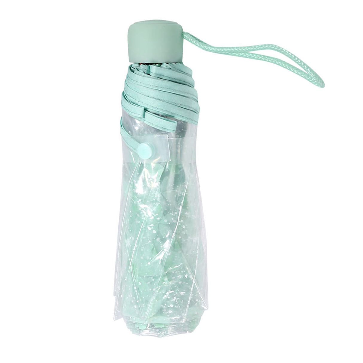 1PC Transparent Folding Umbrella Fashionable Princess Umbrella Cherry Blossom # Light Green