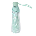 1PC Transparent Folding Umbrella Fashionable Princess Umbrella Cherry Blossom # Light Green