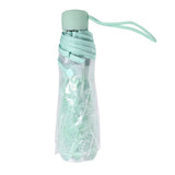 1PC Transparent Folding Umbrella Fashionable Princess Umbrella Cherry Blossom # Light Green - Front View