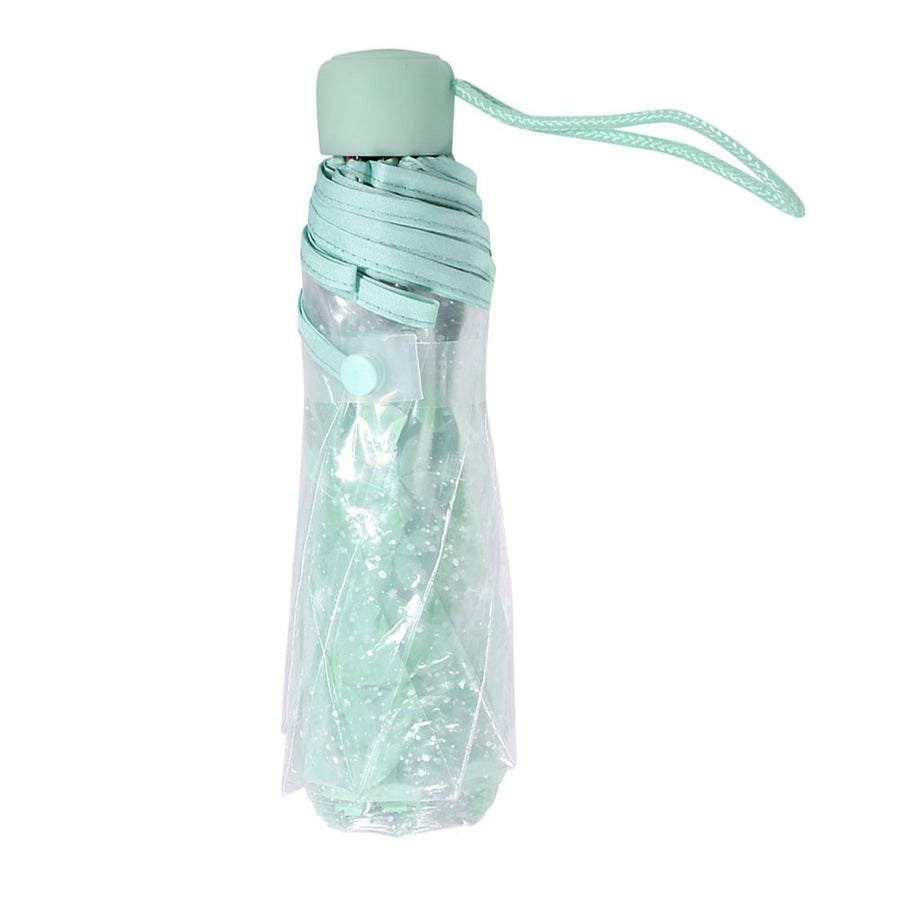 1PC Transparent Folding Umbrella Fashionable Princess Umbrella Cherry Blossom # Light Green
