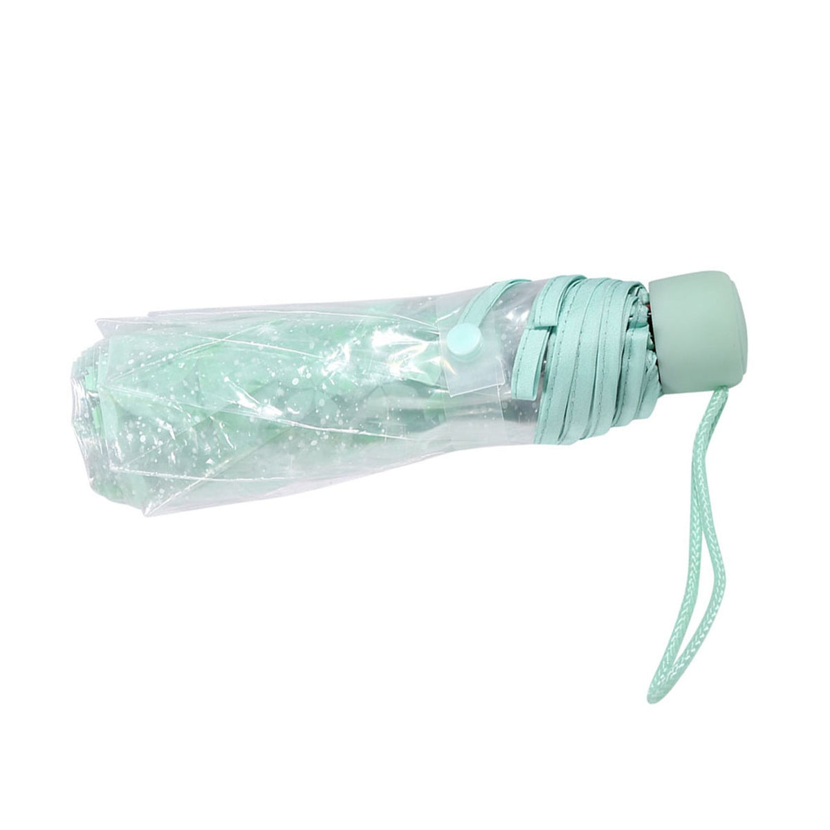 1PC Transparent Folding Umbrella Fashionable Princess Umbrella Cherry Blossom # Light Green
