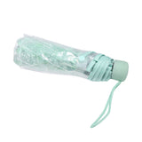 1PC Transparent Folding Umbrella Fashionable Princess Umbrella Cherry Blossom # Light Green - Top-Down View