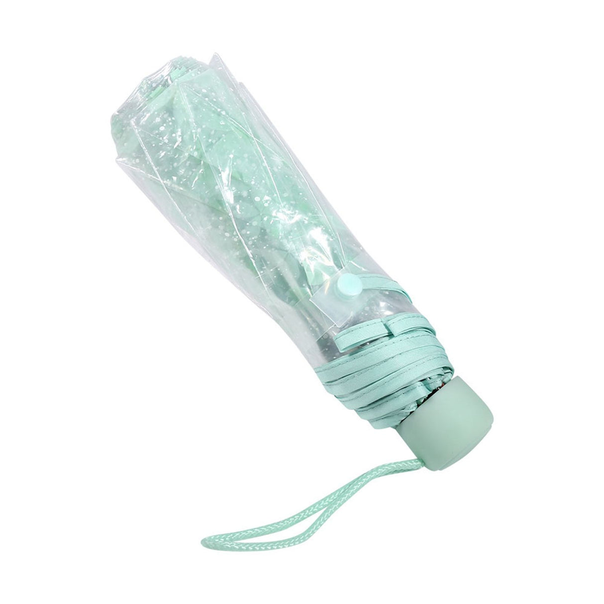 1PC Transparent Folding Umbrella Fashionable Princess Umbrella Cherry Blossom # Light Green