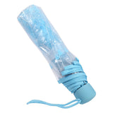 1PC Transparent Folding Umbrella Fashionable Princess Umbrella Cherry Blossom # Blue - Front View