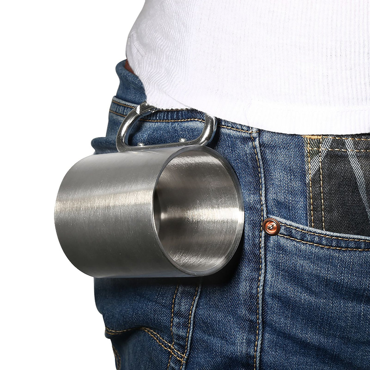 Stainless Steel Portable Mug Travel Camping Hiking Outdoor Sports Water Cups With Handle