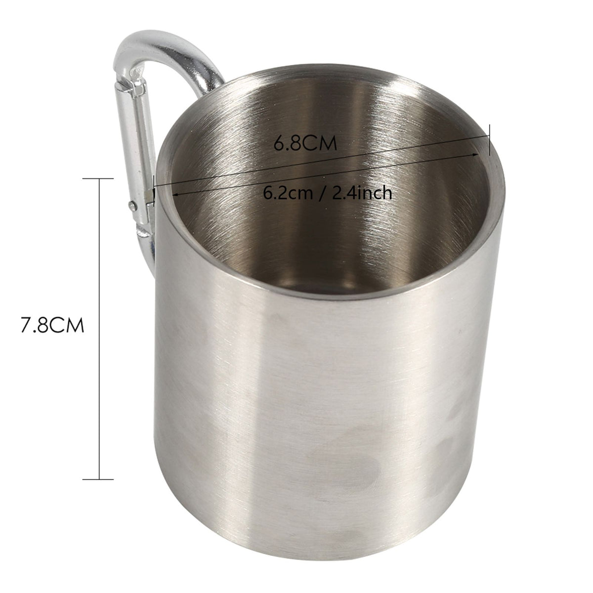 Stainless Steel Portable Mug Travel Camping Hiking Outdoor Sports Water Cups With Handle