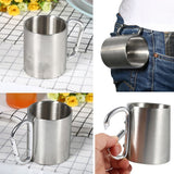 Stainless Steel Portable Mug Travel Camping Hiking Outdoor Sports Water Cups With Handle