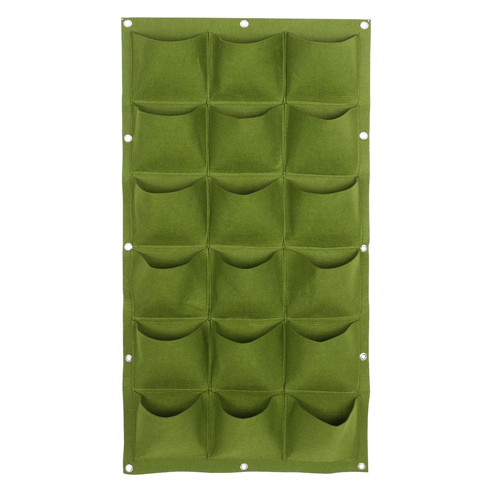 Planting Bag Garden Balcony Wall Vertical Flower Plants Hanging Planter (18 Pockets)