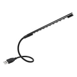 5V Flexible Mini USB LED Reading Light Lamp Flashlight For Laptop PC Computer Keyboard Black - Front View