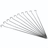 10PCS BBQ Barbecue Grilling Cooking Long Stainless Steel Kabob Kebab Flat Skewers Needle New