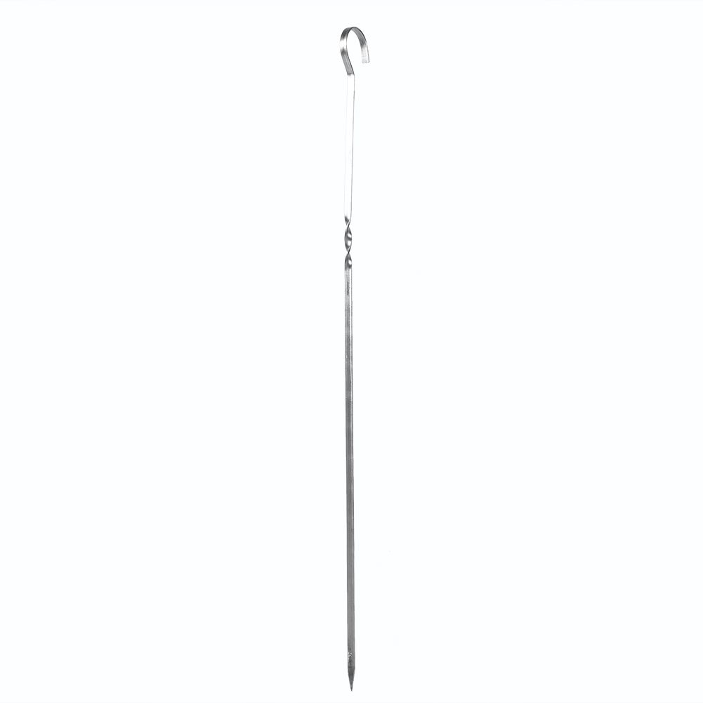 10PCS BBQ Barbecue Grilling Cooking Long Stainless Steel Kabob Kebab Flat Skewers Needle New