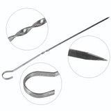 10PCS BBQ Barbecue Grilling Cooking Long Stainless Steel Kabob Kebab Flat Skewers Needle New