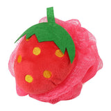Colorful Fruit Shape Mesh Brush Shower Ball Exfoliating Body Cleansing Scrub Sponge #Strawberry