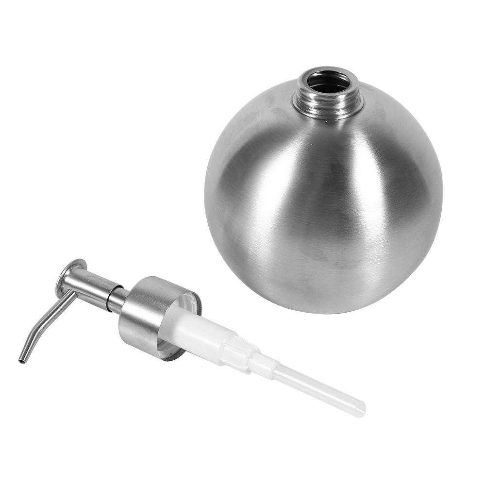 1pc 304 Stainless Steel Ball Shaped Bathroom Shampoo Shower Liquid Pump Dispenser Bottle 500ml