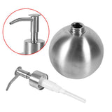 1pc 304 Stainless Steel Ball Shaped Bathroom Shampoo Shower Liquid Pump Dispenser Bottle 500ml - Extra Image