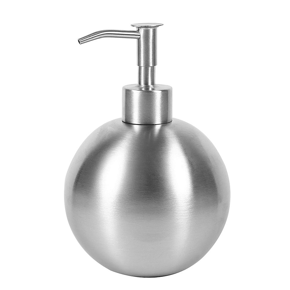 1pc 304 Stainless Steel Ball Shaped Bathroom Shampoo Shower Liquid Pump Dispenser Bottle 500ml