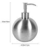 1pc 304 Stainless Steel Ball Shaped Bathroom Shampoo Shower Liquid Pump Dispenser Bottle 500ml