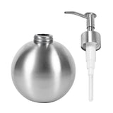 1pc 304 Stainless Steel Ball Shaped Bathroom Shampoo Shower Liquid Pump Dispenser Bottle 500ml - Extra Image