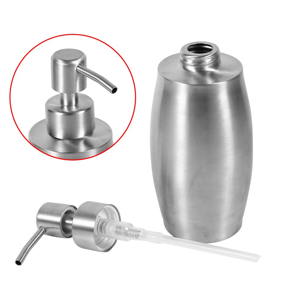 1pc 304 Stainless Steel Bathroom Shampoo Shower Pump Lotion Dispenser Liquid Bottle 350ml