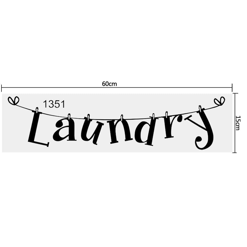 1Pc Black PVC Wall Sticker Laundry Quote Vinyl Art Decal Home Room Decoration Removable